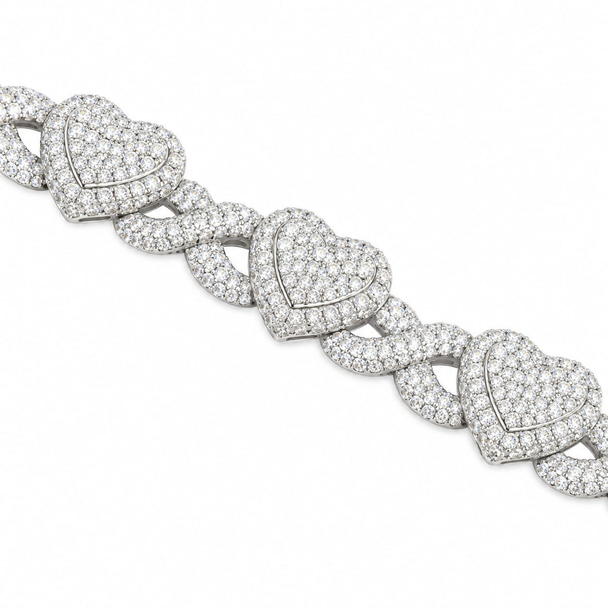 Sterling Silver Lab-Grown Diamond Infinity Heart Bracelet – 8.72 CTW