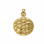 10KT Gold Round Nugget Pendant