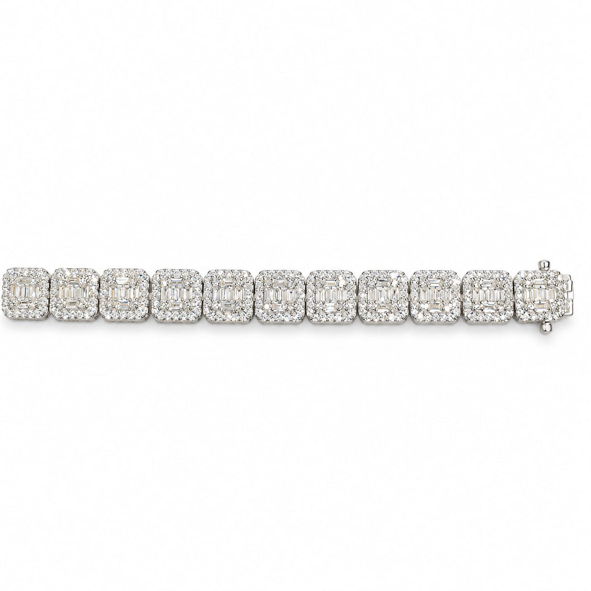 Lab-Grown Sterling Silver Diamond Bracelet – 7.50 CTW