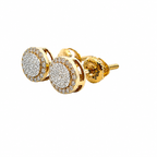 10KT Gold Diamond Cluster Halo Earrings 0.17 CTW