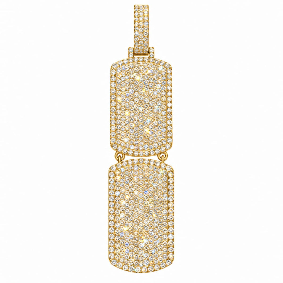 Lab-Grown Diamonds Sterling Silver Double Dog Tag Pendant – 15.37 CTW