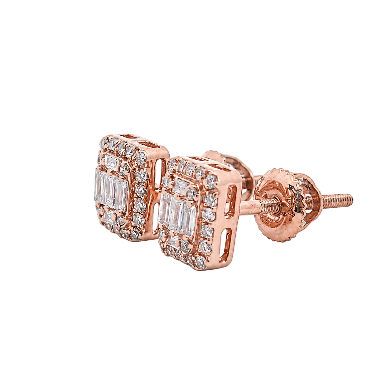 10KT Gold Diamond Cluster Halo Stud Earrings 0.20 CTW
