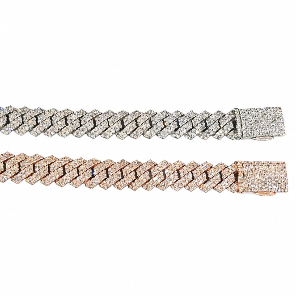 Lab Diamond Sterling Silver 15mm Snake Link Cuban Bracelet 17.25 CTW
