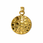 10KT Gold Round Nugget Pendant