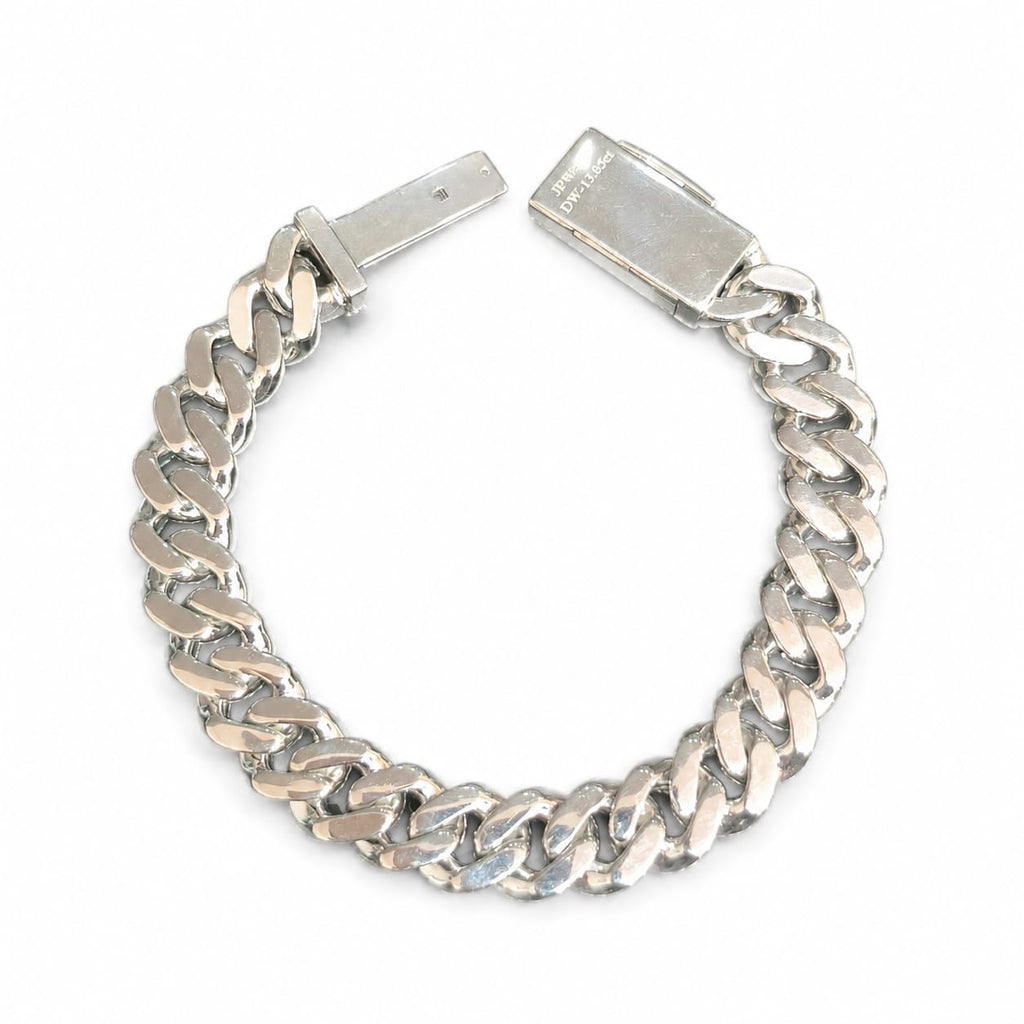 Lab Diamond Sterling Silver 12mm Cuban Link Bracelet 13.05 CTW