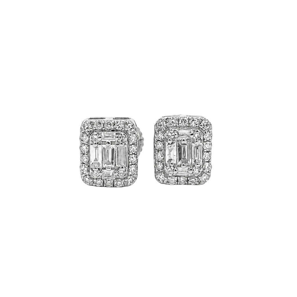 10KT Gold Diamond Cluster Halo Stud Earrings 0.20 CTW