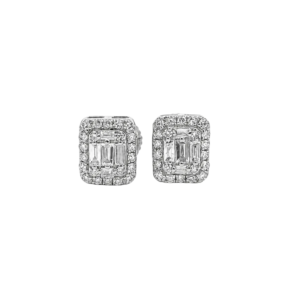 10KT Gold Diamond Cluster Halo Stud Earrings 0.20 CTW