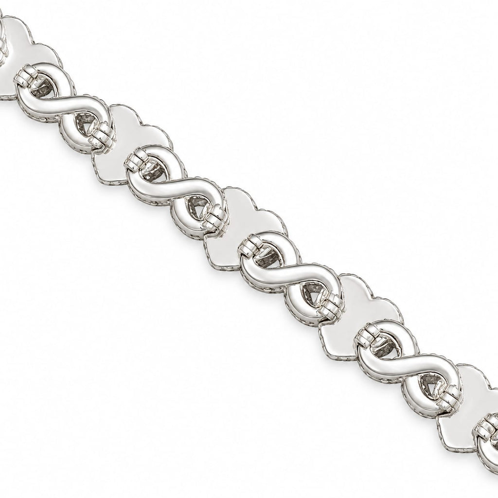 Sterling Silver Lab-Grown Diamond Infinity Heart Bracelet – 8.72 CTW