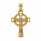 10KT Gold Two-Tone Celtic Crucifix Cross Pendant