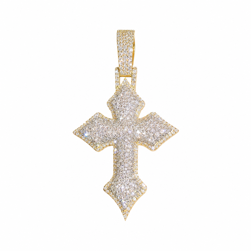 Lab Diamond Sterling Silver Cross Pendant 6.31 CTW