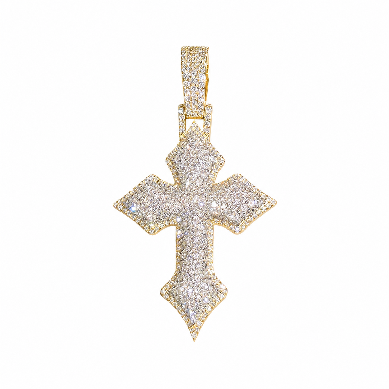 Lab Diamond Sterling Silver Cross Pendant 6.31 CTW