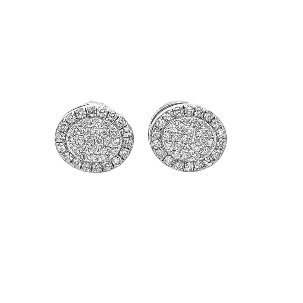 10KT Gold Diamond Cluster Halo Earrings 0.17 CTW