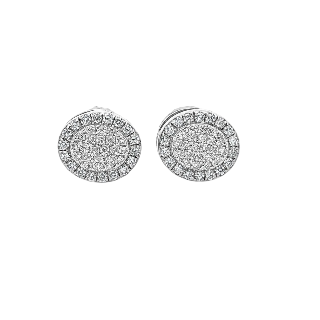 10KT Gold Diamond Cluster Halo Earrings 0.17 CTW