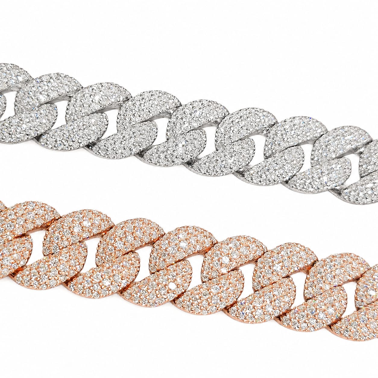 Lab Diamond Sterling Silver 15mm Cuban Link Bracelet 16.70 CTW