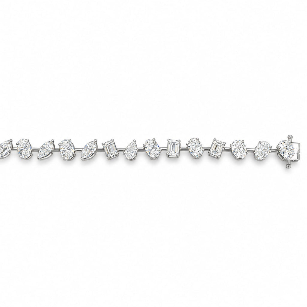14KT Gold Fancy Cut Lab Diamond Bracelet – Approx. 10.05 CTW