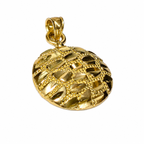 10KT Gold Round Nugget Pendant