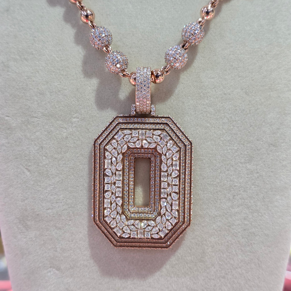 VVS Moissanite Custom Pendent and Custom Chain Combo
