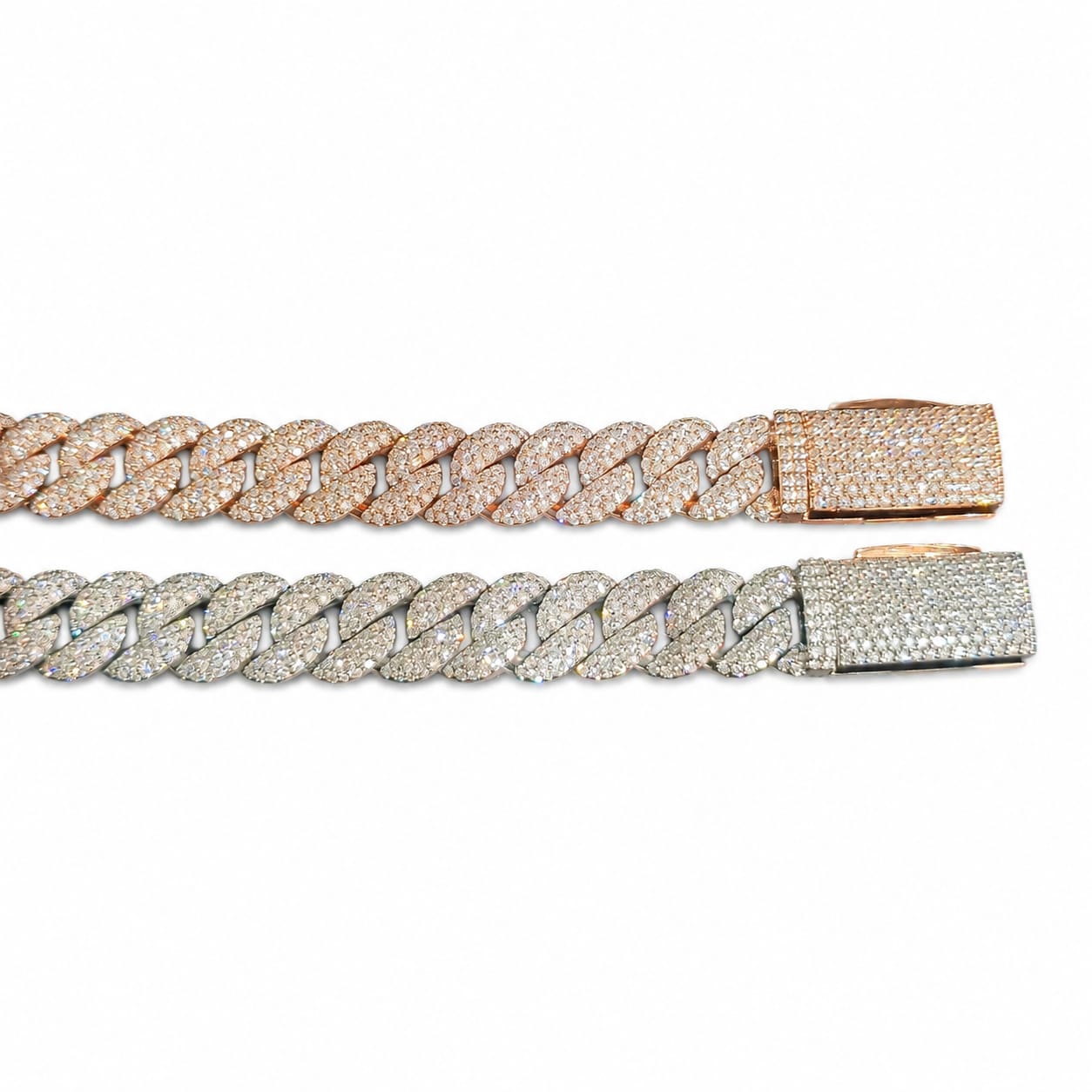 Lab Diamond Sterling Silver 12mm Cuban Link Bracelet 13.05 CTW