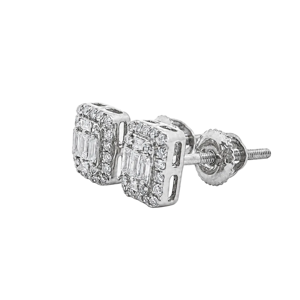 10KT Gold Diamond Cluster Halo Stud Earrings 0.20 CTW