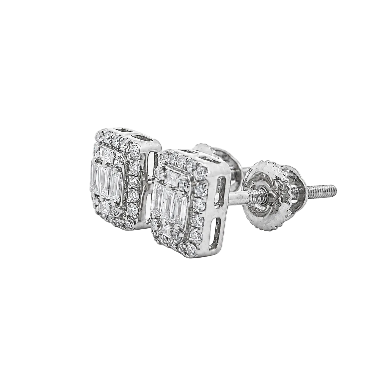 10KT Gold Diamond Cluster Halo Stud Earrings 0.20 CTW