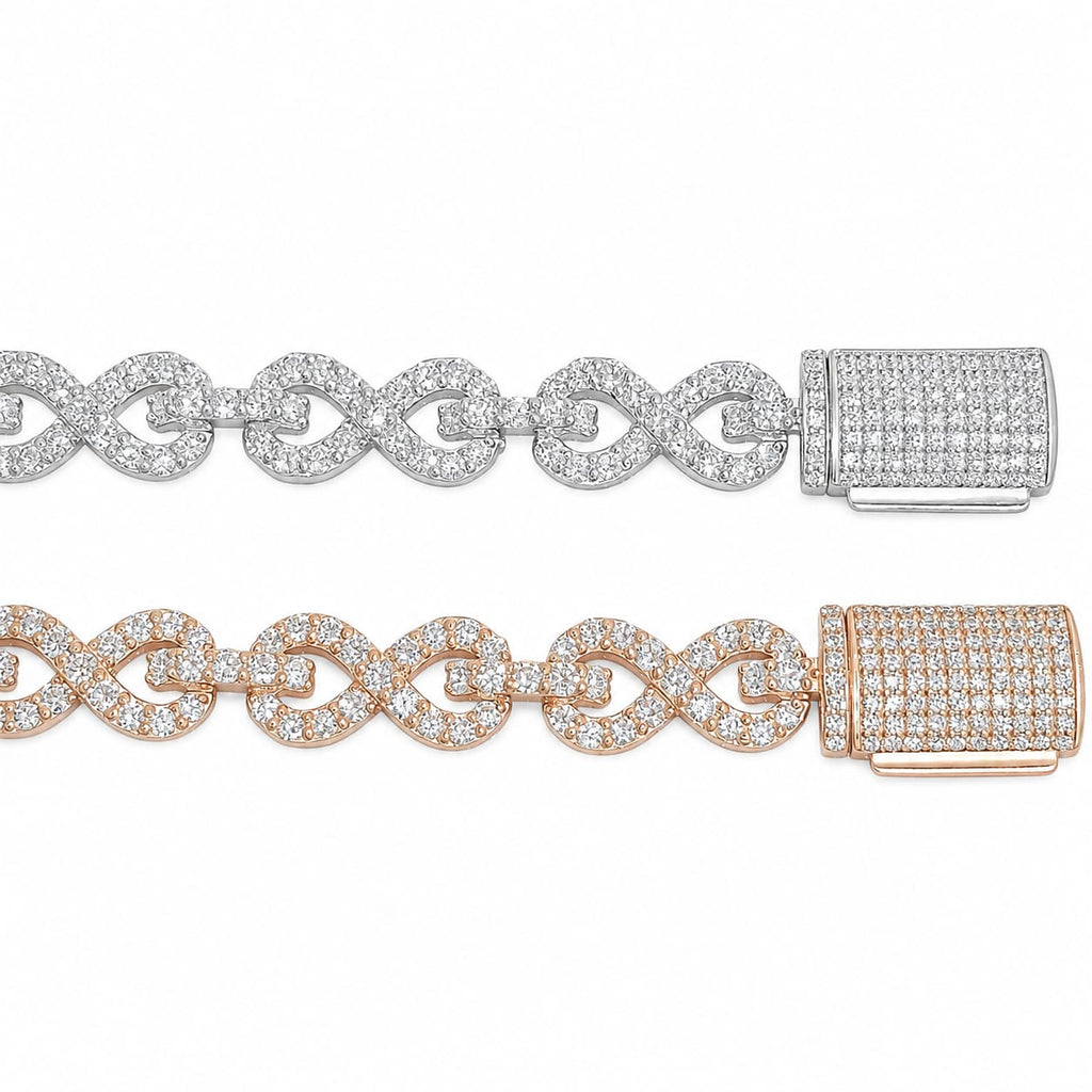 Lab Diamond Sterling Silver Infinity Bracelet