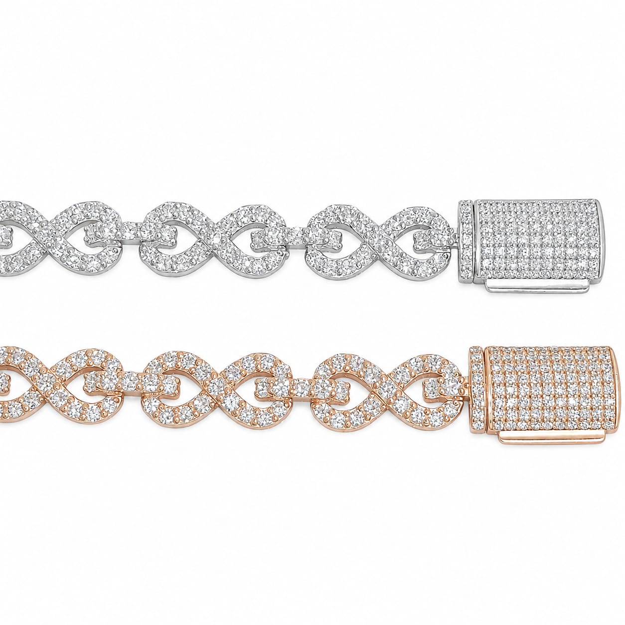 Lab Diamond Sterling Silver Infinity Bracelet
