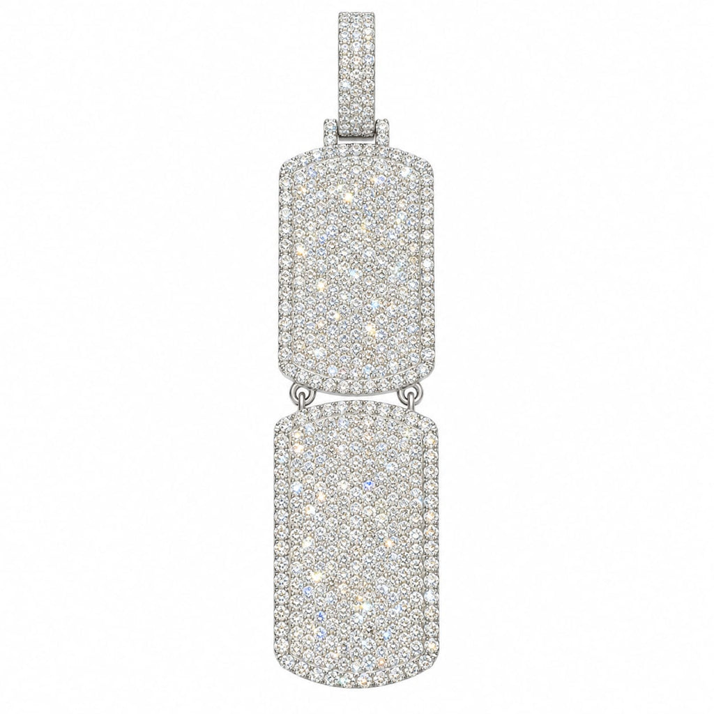 Lab-Grown Diamonds Sterling Silver Double Dog Tag Pendant – 15.37 CTW