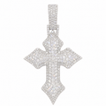 Lab Diamond Sterling Silver Cross Pendant 6.31 CTW