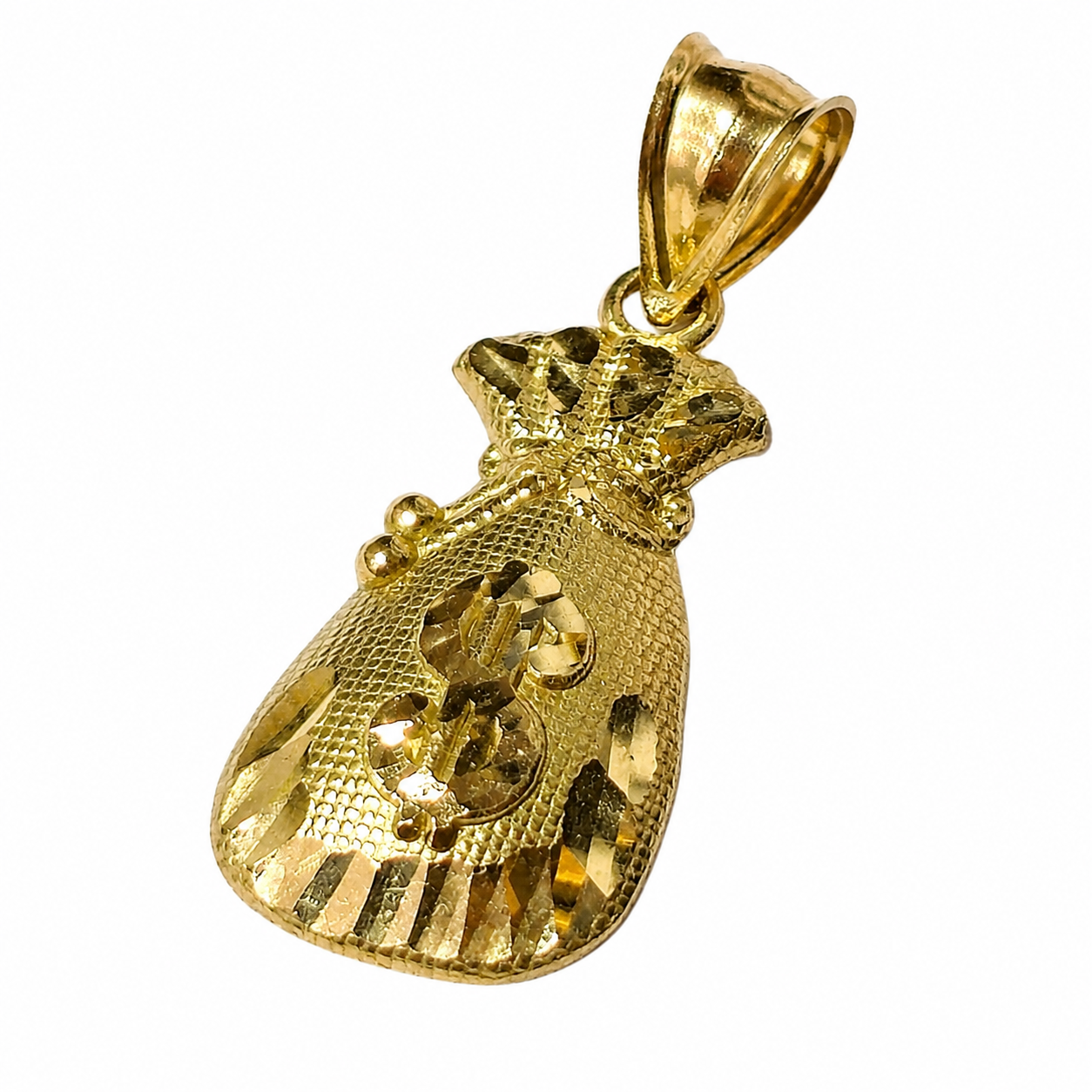 10KT Gold Money Bag Pendant