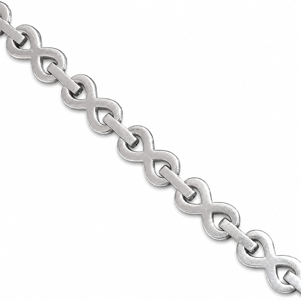 Lab Diamond Sterling Silver Infinity Bracelet