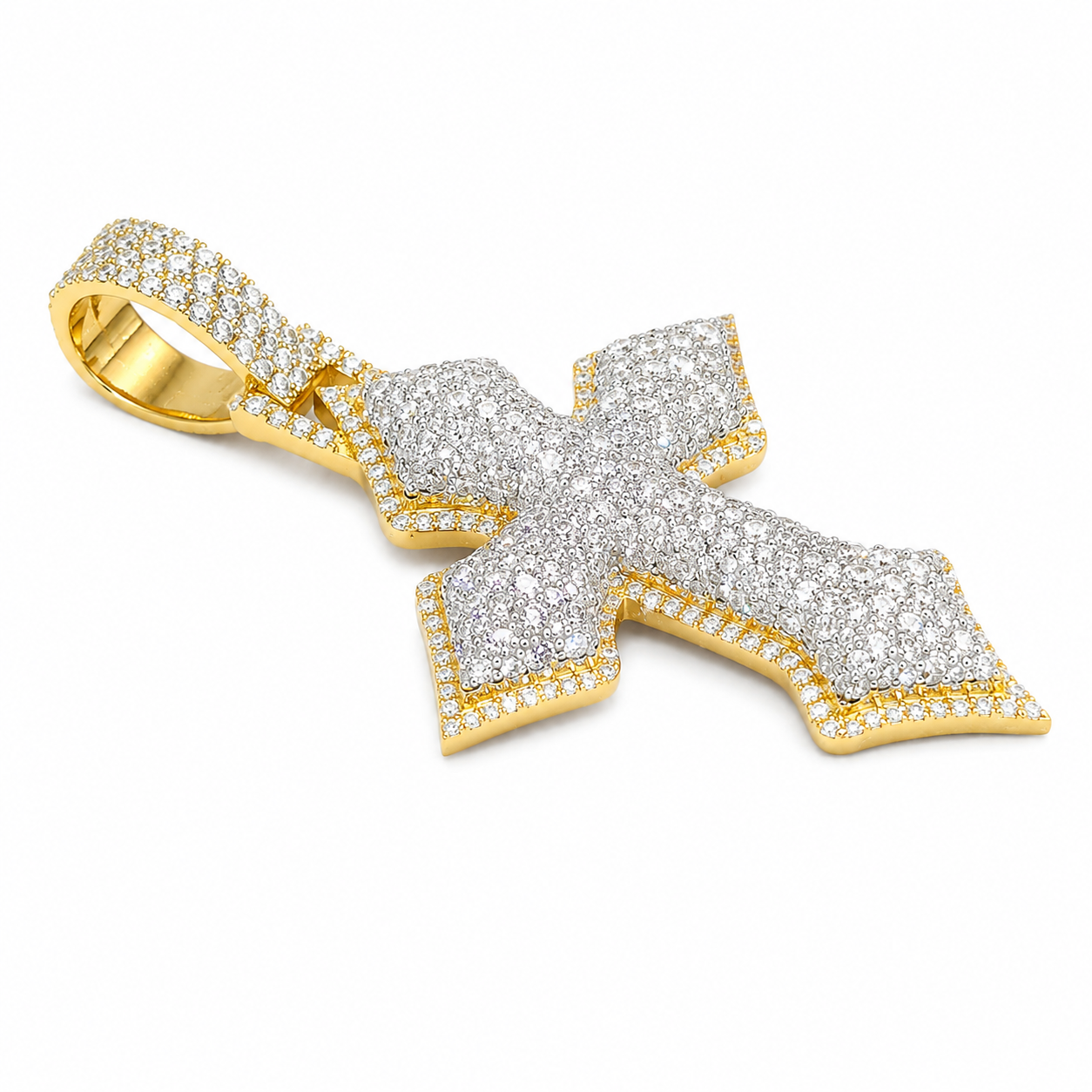 Lab Diamond Sterling Silver Cross Pendant 6.31 CTW