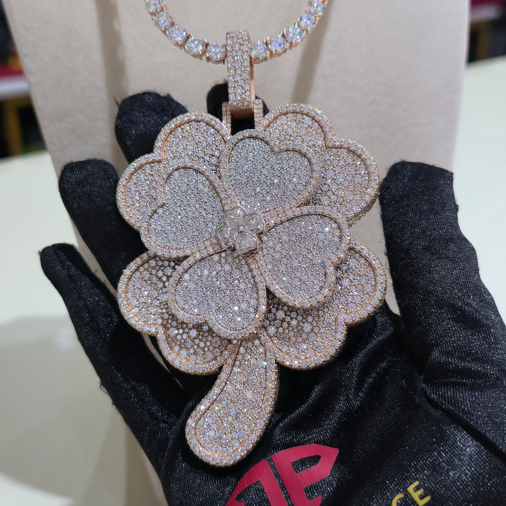 VVS Custom Clover Pendant with 5mm Tennis Chain