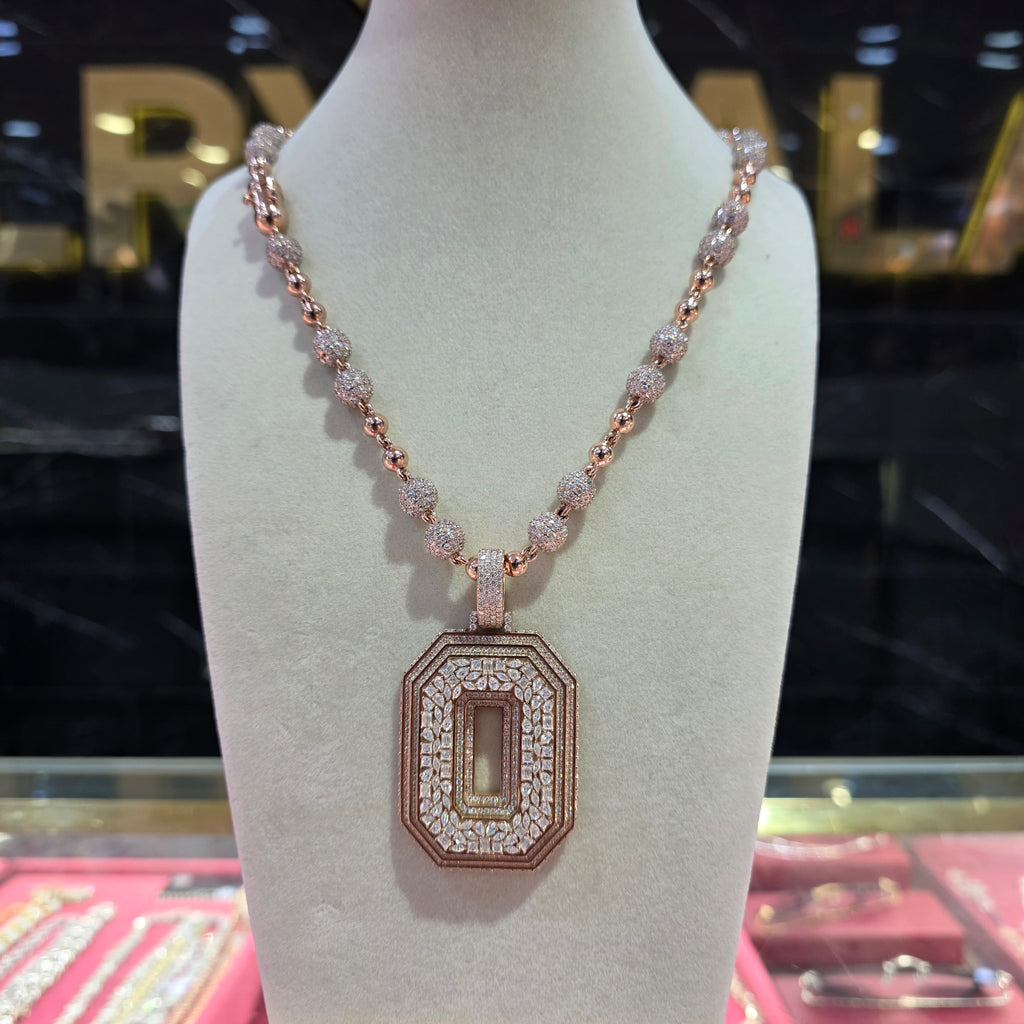 VVS Moissanite Custom Pendent and Custom Chain Combo