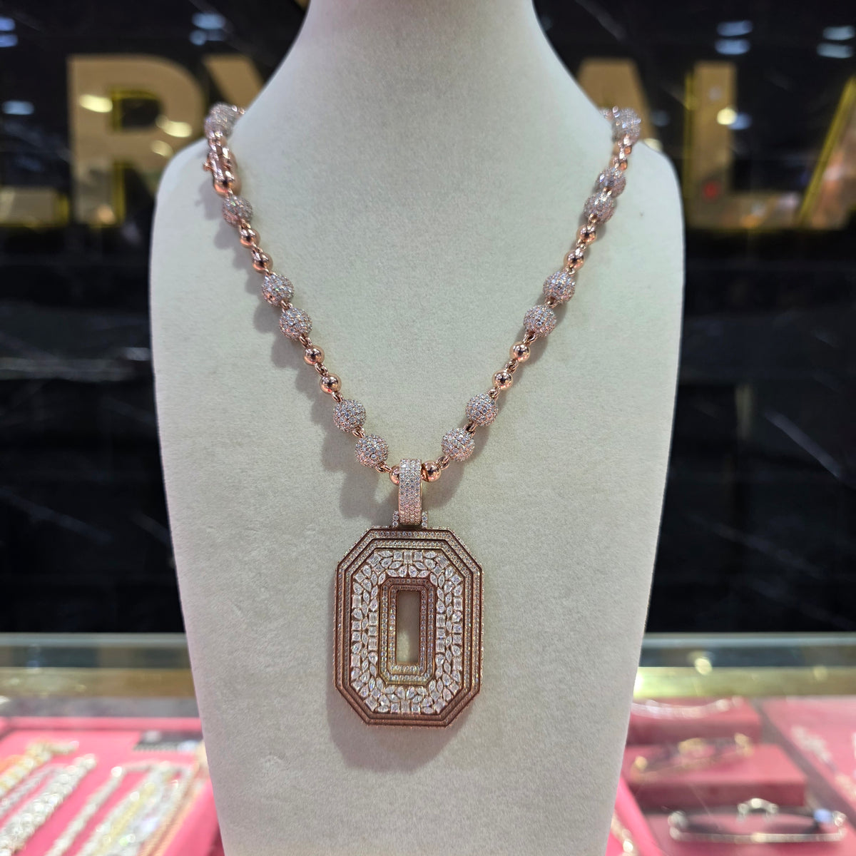 VVS Moissanite Custom Pendent and Custom Chain Combo