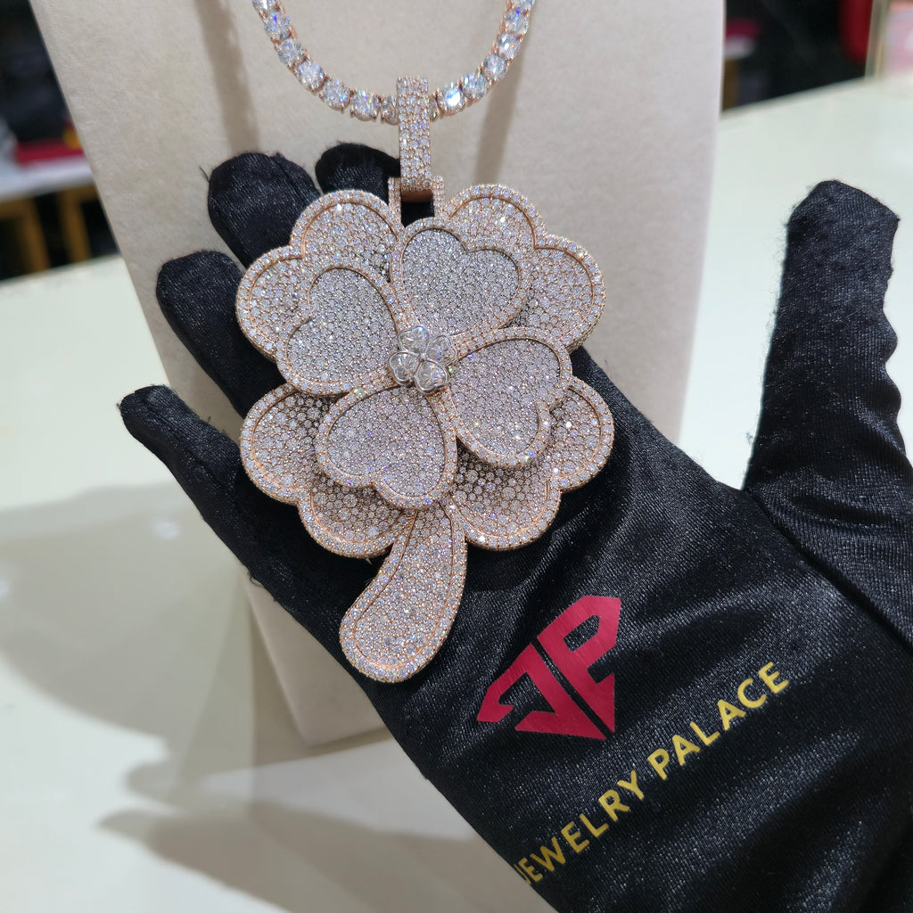 VVS Custom Clover Pendant with 5mm Tennis Chain