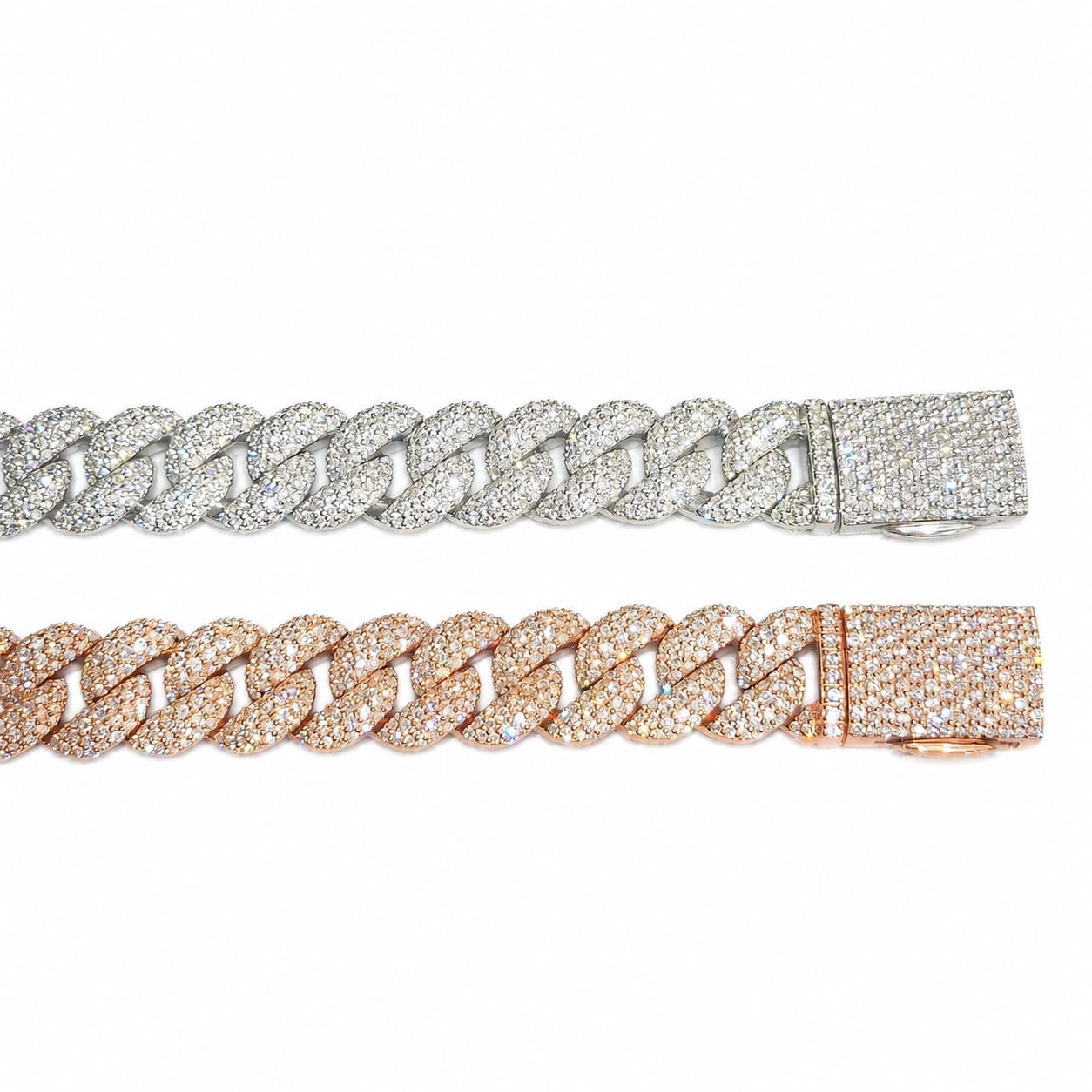 Lab Diamond Sterling Silver 15mm Cuban Link Bracelet 16.70 CTW