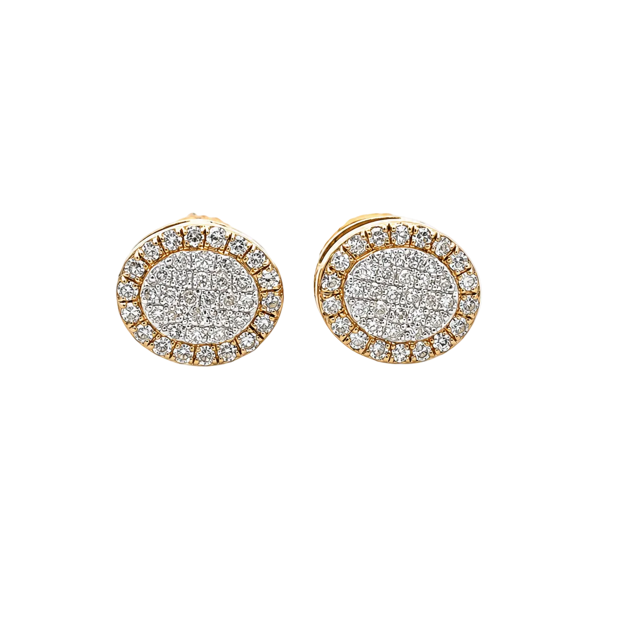 10KT Gold Diamond Cluster Halo Earrings 0.17 CTW