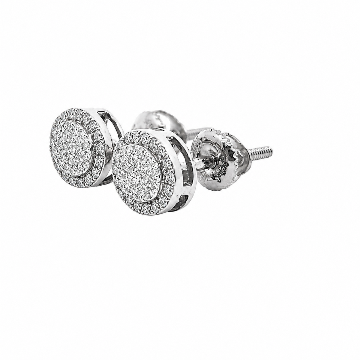 10KT Gold Diamond Cluster Halo Earrings 0.17 CTW