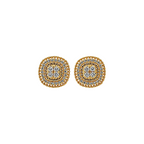 10KT Gold Diamond Cluster Stud Earrings 0.16 CTW