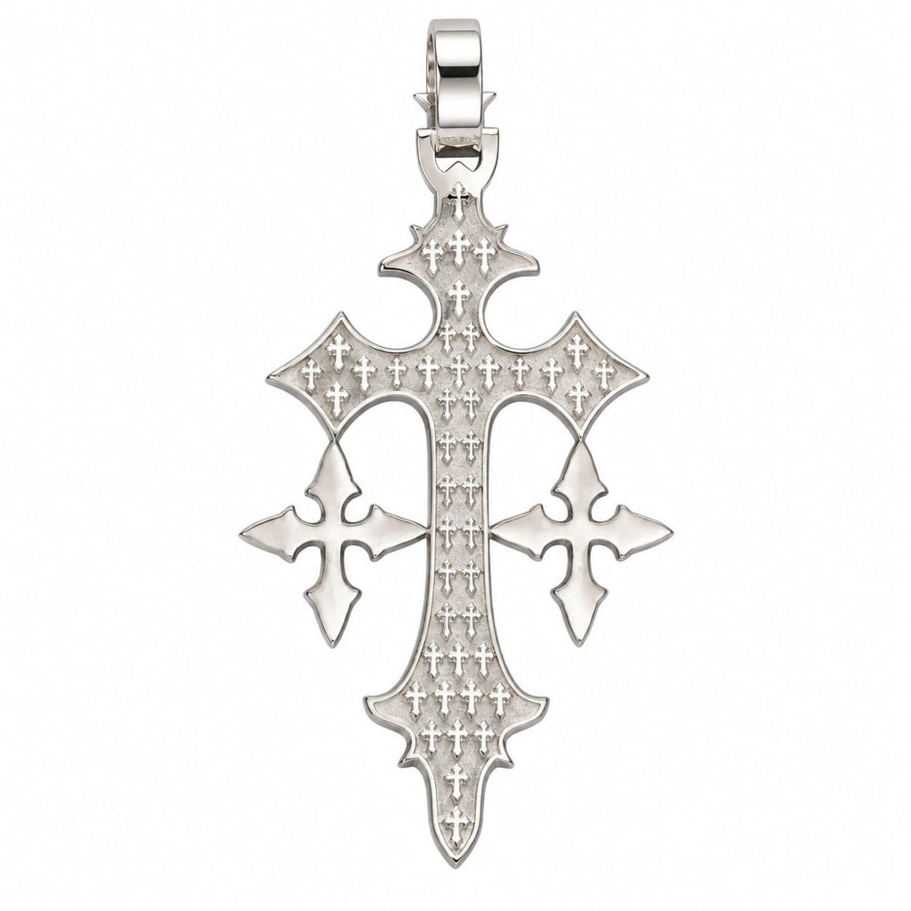 Lab Diamond Sterling Silver Cross Pendent 2.88 CTW