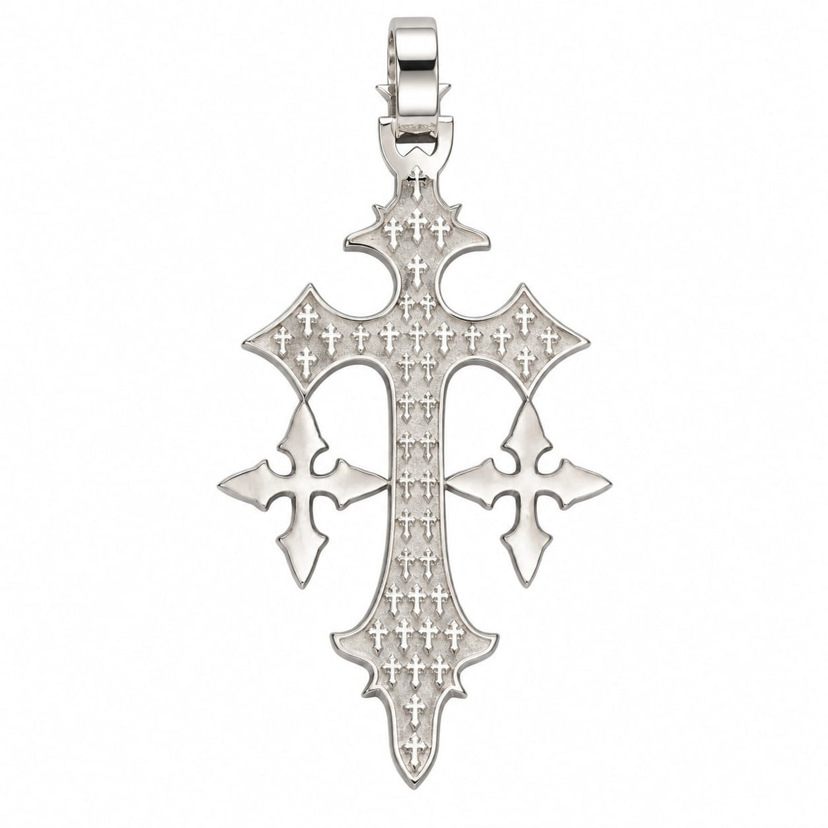Lab Diamond Sterling Silver Cross Pendent 2.88 CTW