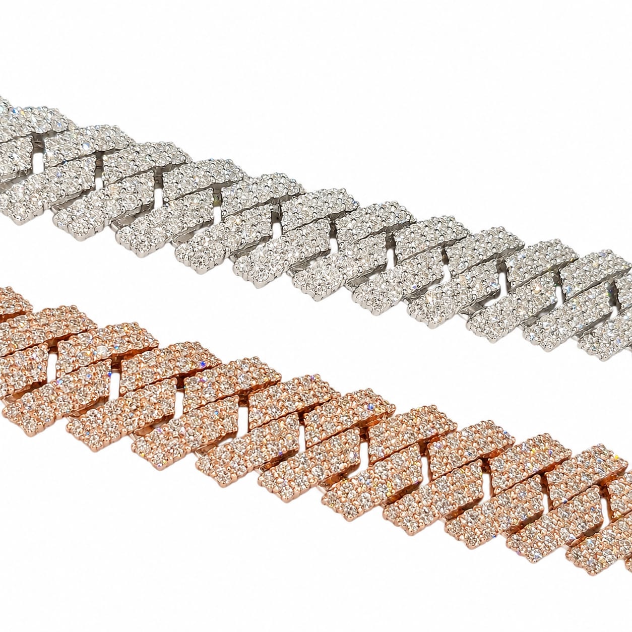 Lab Diamond Sterling Silver 15mm Snake Link Cuban Bracelet 17.25 CTW