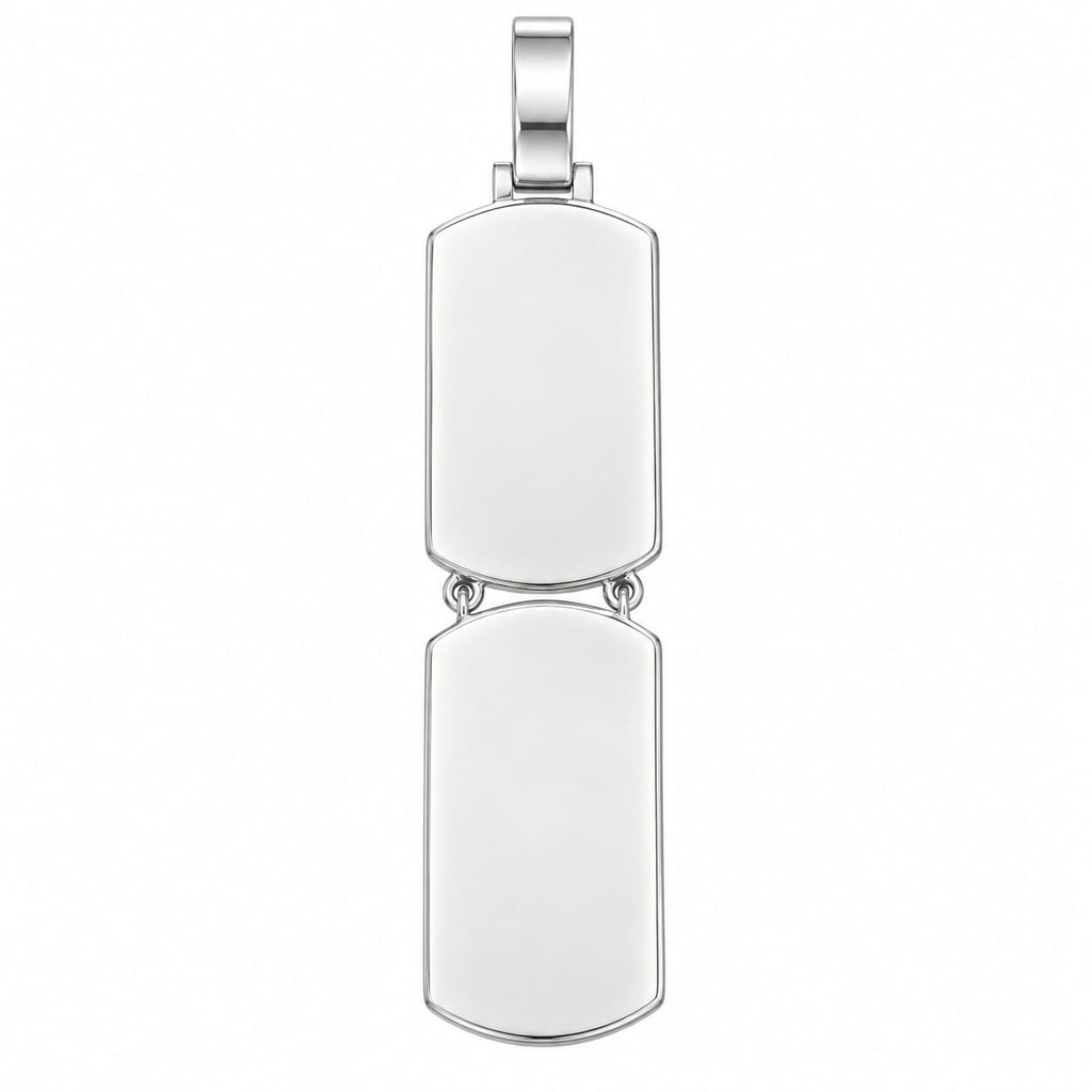 Lab-Grown Diamonds Sterling Silver Double Dog Tag Pendant – 15.37 CTW