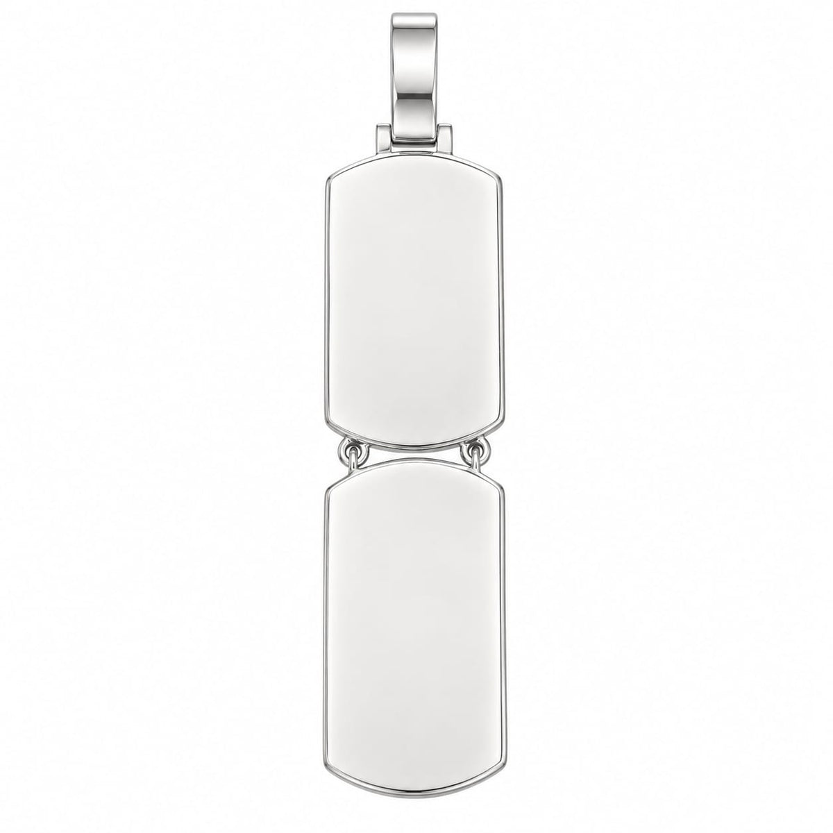 Lab-Grown Diamonds Sterling Silver Double Dog Tag Pendant – 15.37 CTW